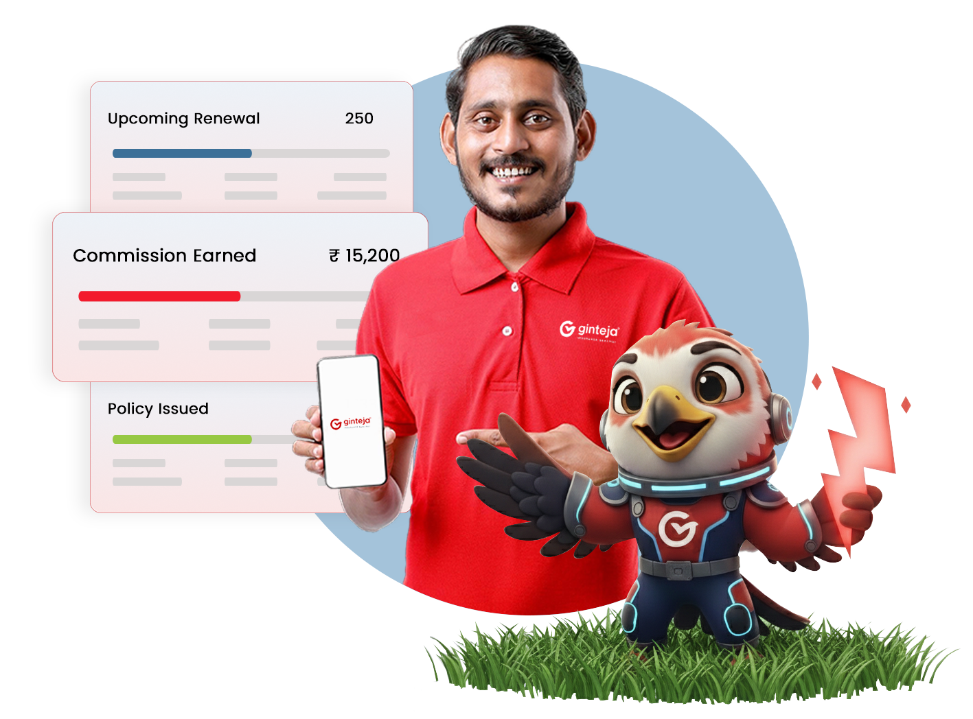 Support person holding phone